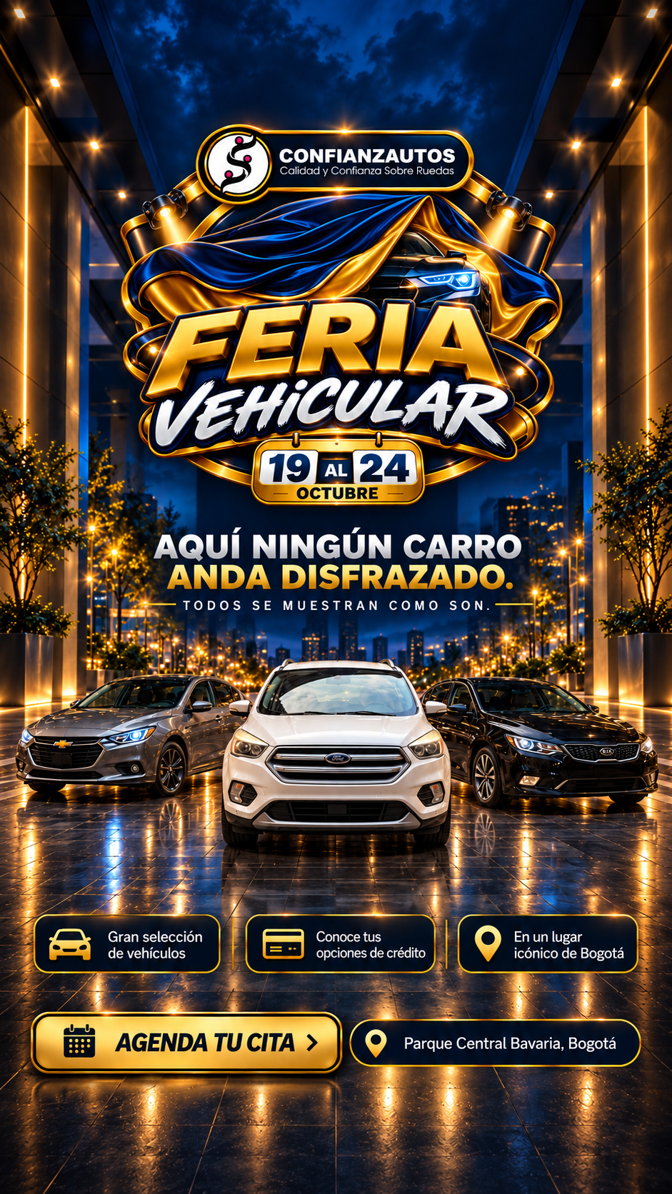 Feria Vehicular Confianzautos — 19 al 24 de octubre — Parque Central Bavaria, Bogotá