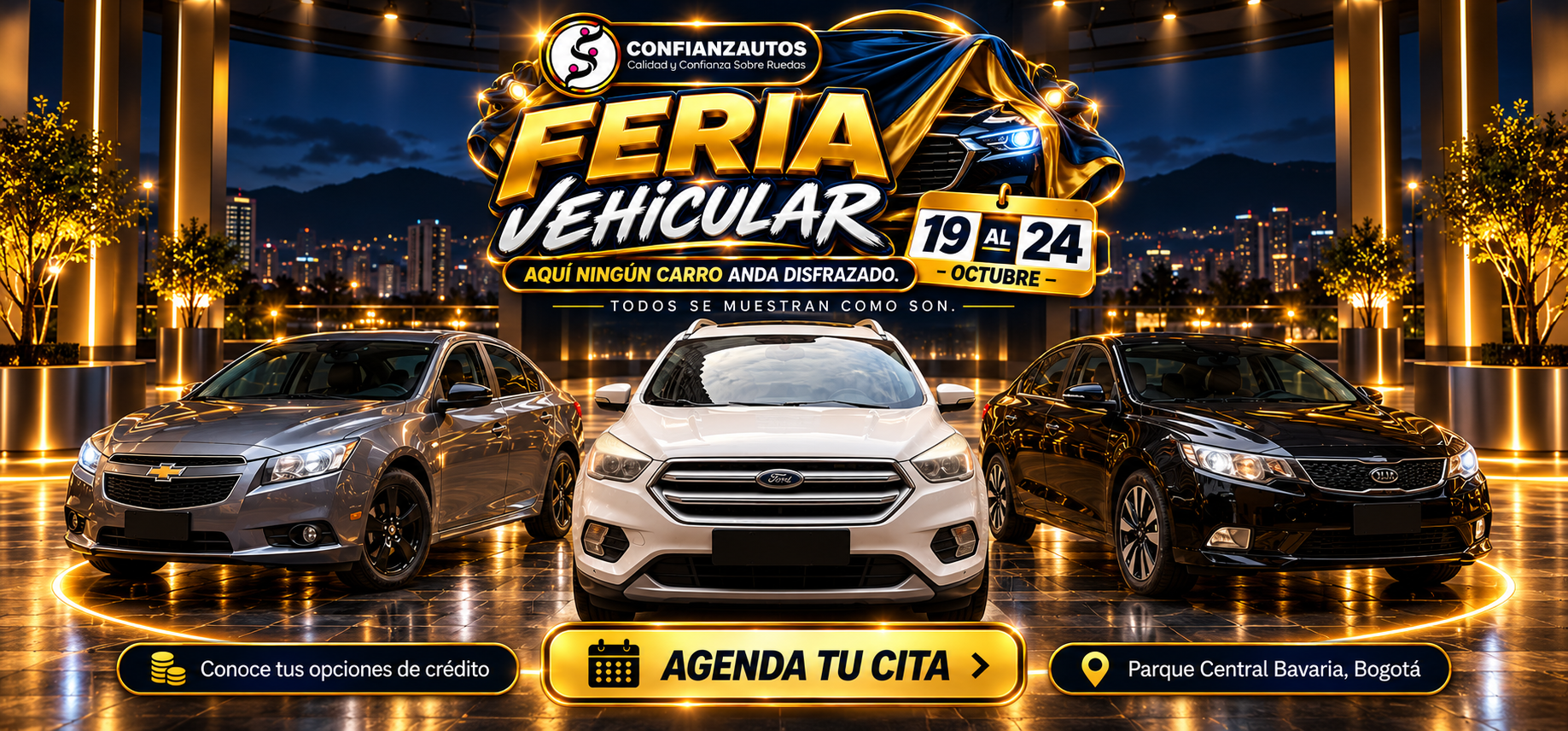 Feria Vehicular Confianzautos — 19 al 24 de octubre — Parque Central Bavaria, Bogotá